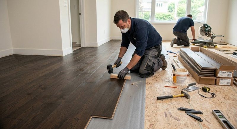Dark Wood Floor Installation in Palm Beach County, FL