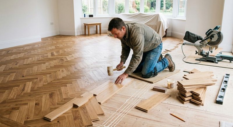 Dark Wood Floor Installation in Palm Beach County, FL