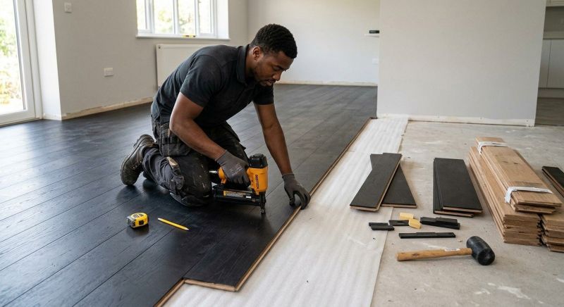 Dark Wood Floor Installation in Palm Beach County, FL