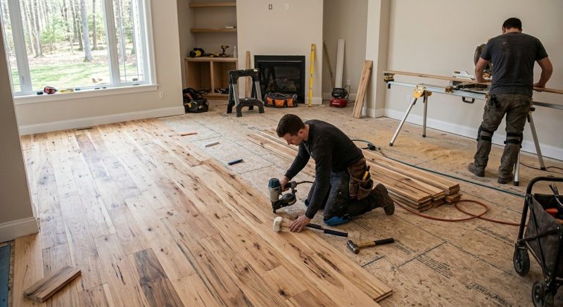 Hickory Floor Installation in Palm Beach County, FL