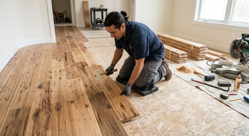 Hickory Floor Installation in Palm Beach County, FL